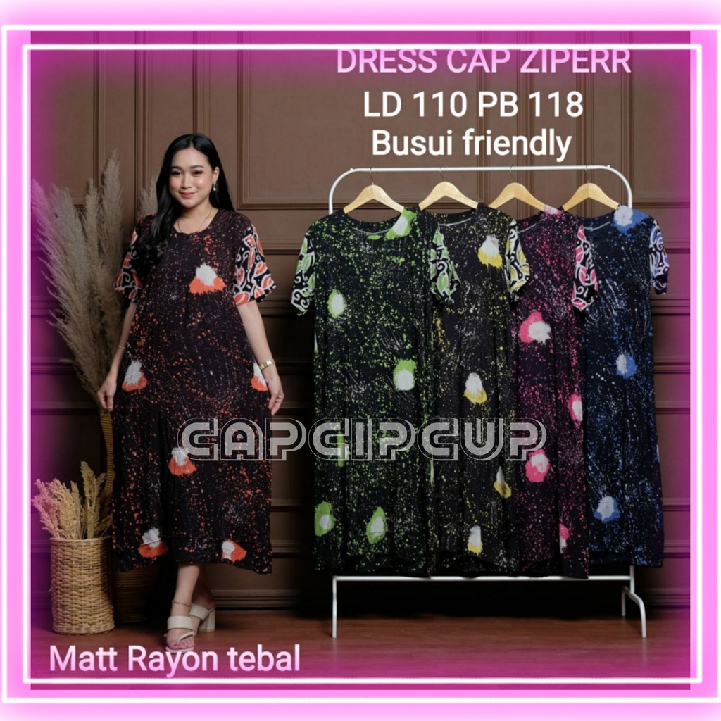 Daster Batik Pekalongan Premium Ld 110 Busui Terbaru Asli Rayon Panjang Lengan 3/4 Pendek Cap Pakaia