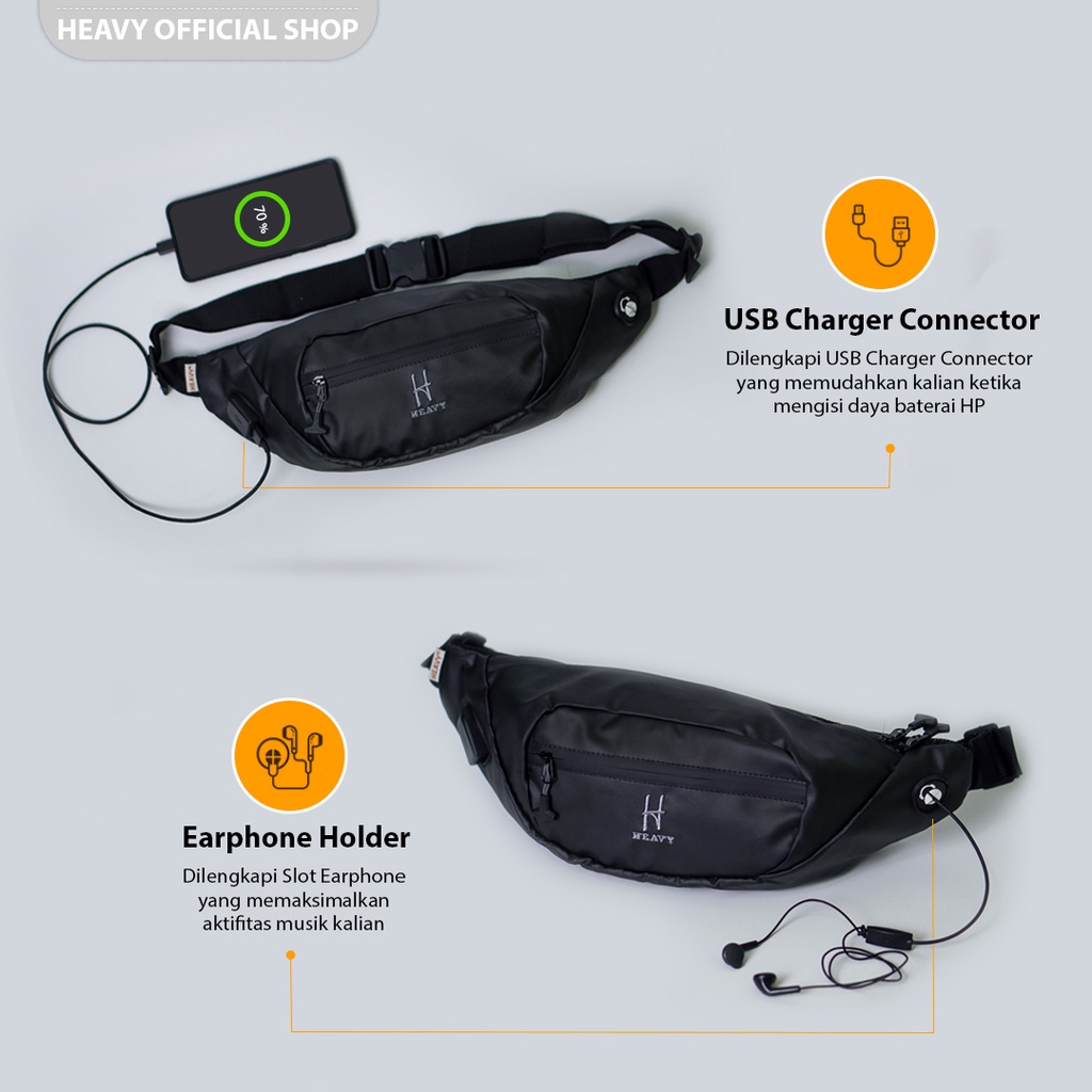 HEAVY WAISTBAG WATERPROOF | Tas Pria Casual | Tas Pinggang Obelix