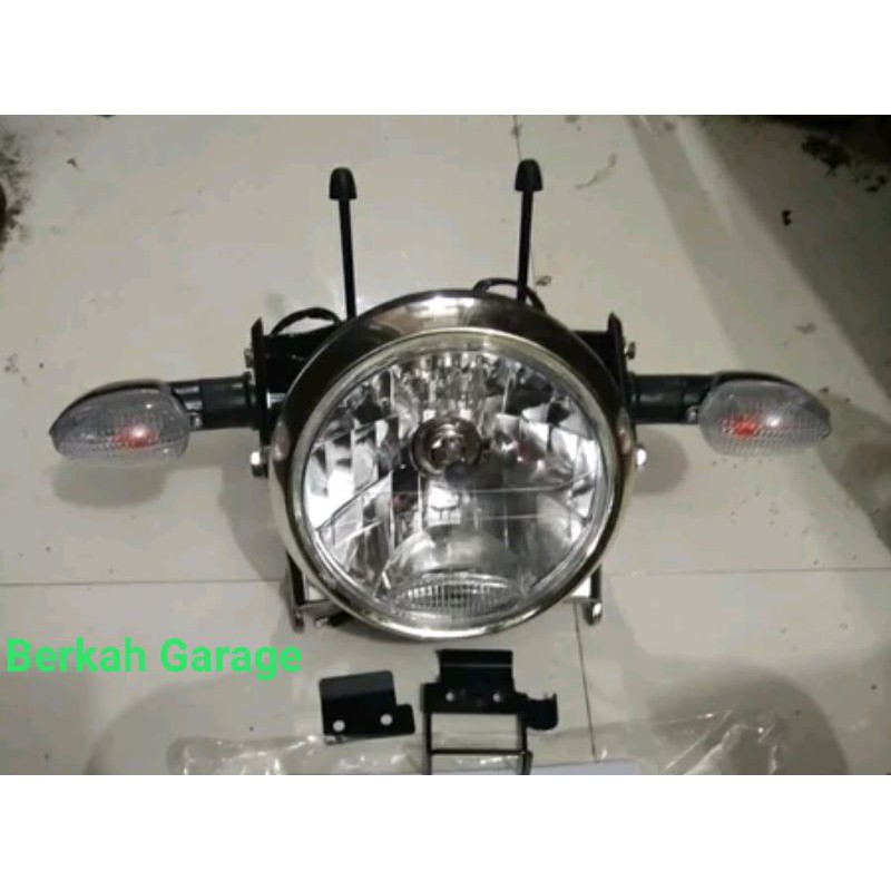 Headlamp Bulat 7 Inci Plus Breket Plus Sen 2 Pic Non Ori Rx-King Scorpio Hrg