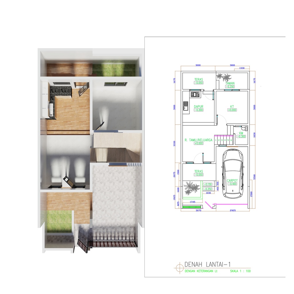 Jual Desain Rumah Minimalis LT 6x12 B Siap Bangun Desain Arsitek Murah Indonesia Shopee Indonesia