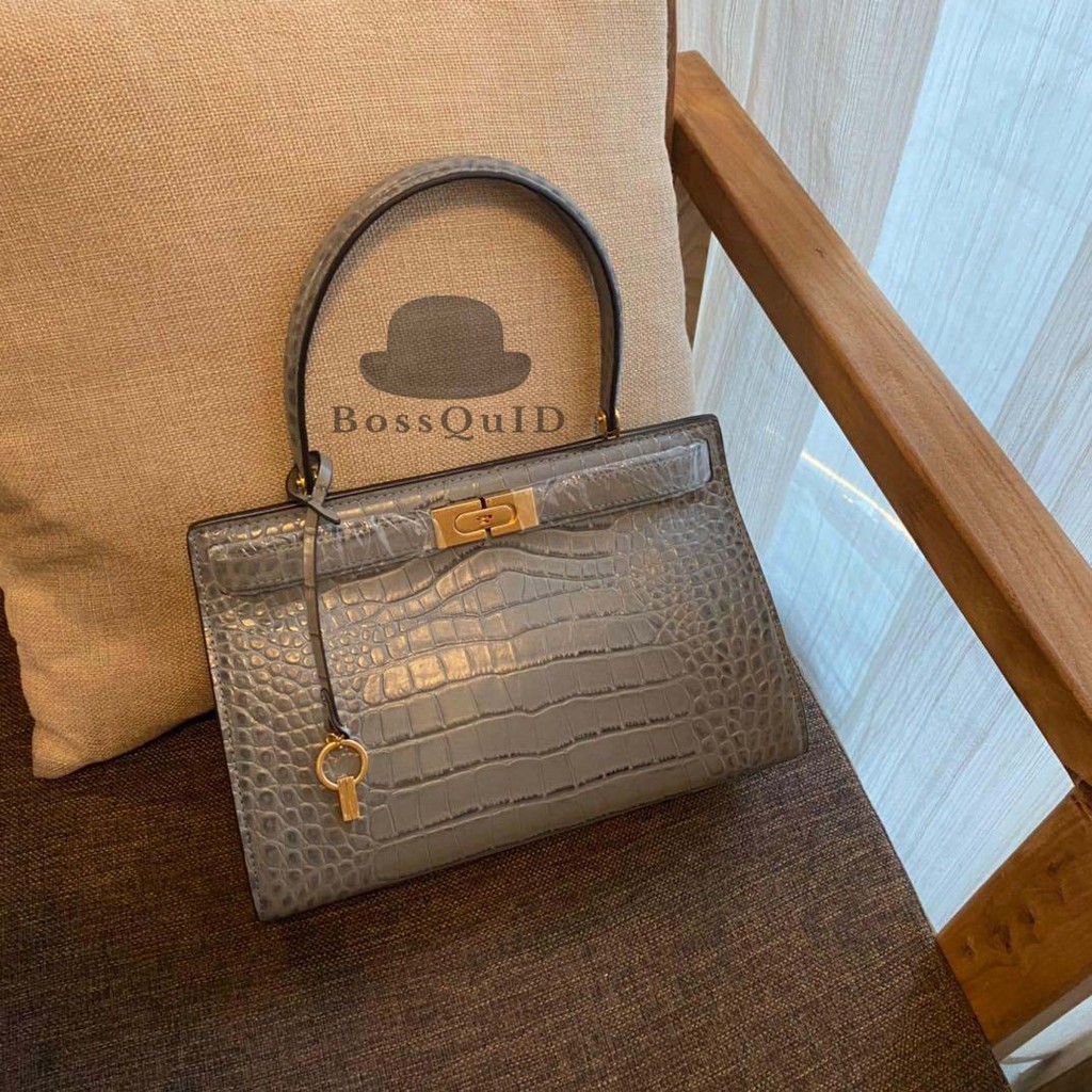 Tory Burch Lee Radziwill Bag Croco Zinc