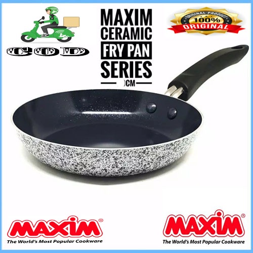 MAXIM 2PCS NEOSTONE DEEP WOK 24 CM+24CM FRYPAN CRAMIC ANTI LENGKET