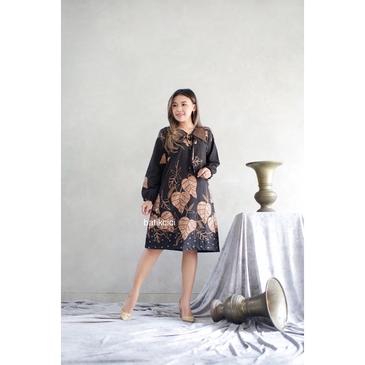 dres batik wanita modern sogan