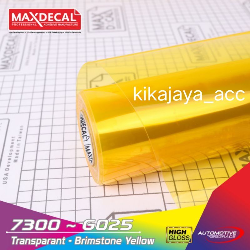 SKOTLET KUNING TRANSPARAN TEMBUS PANDANG STIKER SKOTLET MOTOR MOBIL BRIMSTONE YELLOW TRANSPARAN STIK