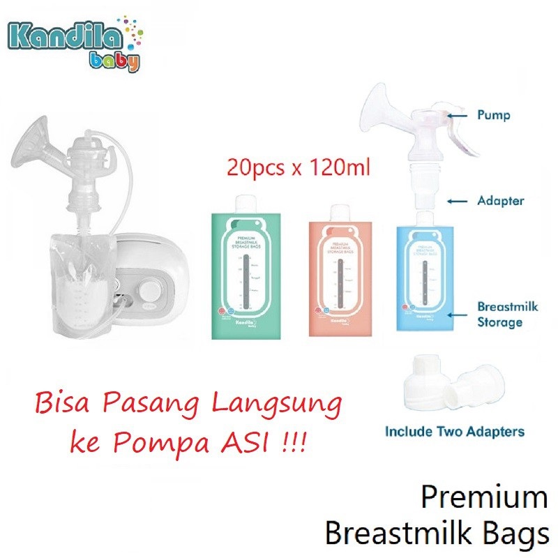 KANDILA PREMIUM / BIASA - KANTONG ASI 120 ml isi 20 / 30 pcs Sensor Panas - Breastmilk Storage Bags 120ml / 200ml