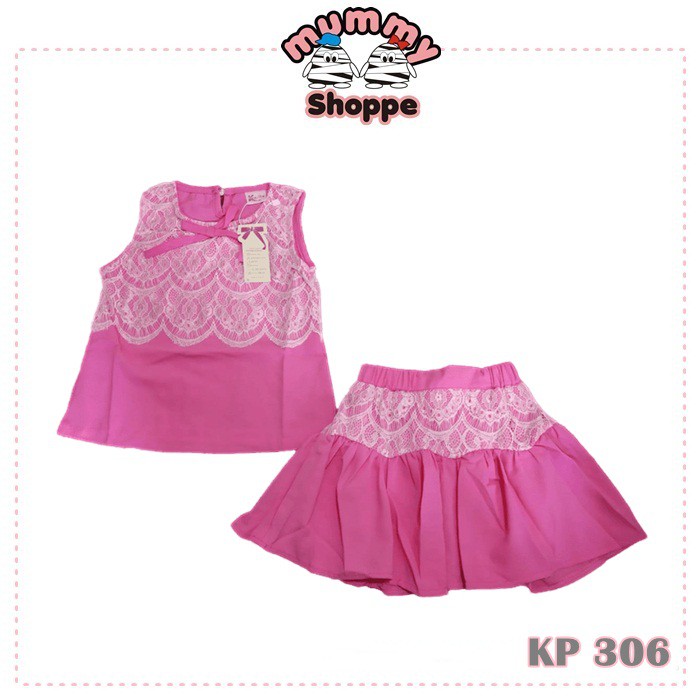 Baju Anak Perempuan Setelan KP 306 RENDA PINK