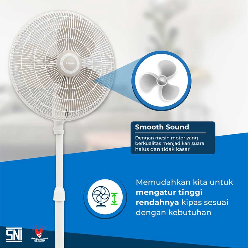 Kipas Angin Berdiri Miyako Standing Fan 16 Inch Plastik - KAS 1607 KPL