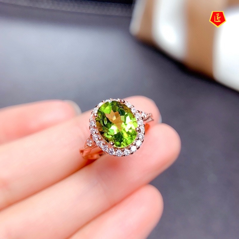 [Ready Stock]Fashion Simple Natural Peridot Ring