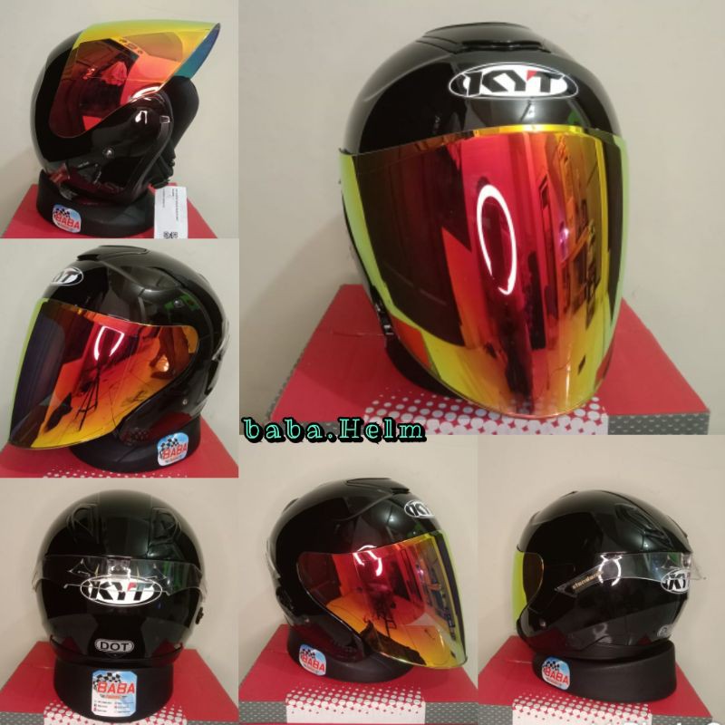 Paket Ganteng!!! KYT Kyoto Black Solid Spoiler!!