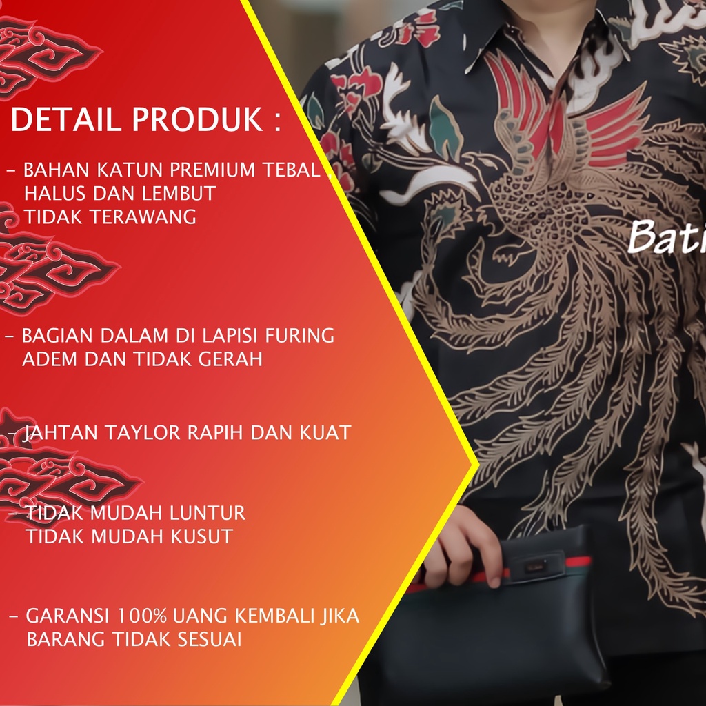 KEMEJA BATIK PRIA LENGAN PANJANG PREMIUM REGULAR KANTOR MODERN BATIK ALUNA PCW 009