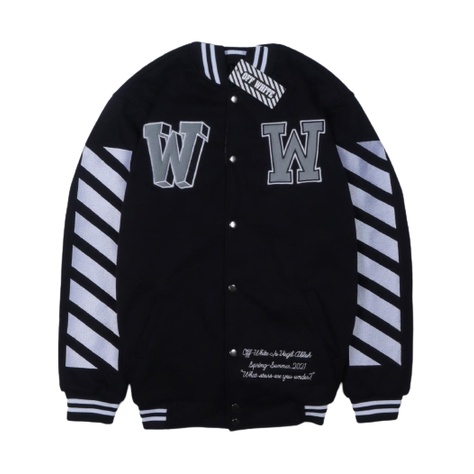 Sweater Jaket Varsity OFF WHT DIAG MONO / Jaket Varsity / Jaket Varsity Available M L XL Casual Good Brand Quality (Fulltag) Realpict