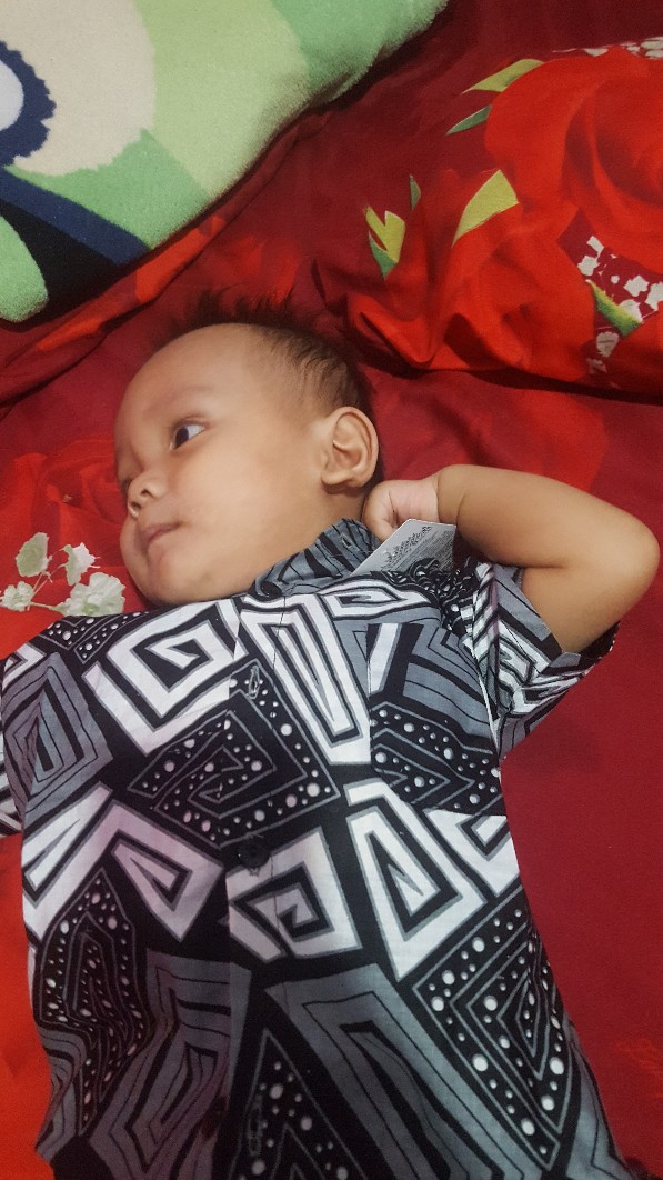 Couple Batik Ayah Anak Motif Mozaik Abu Size Anak Terlengkap