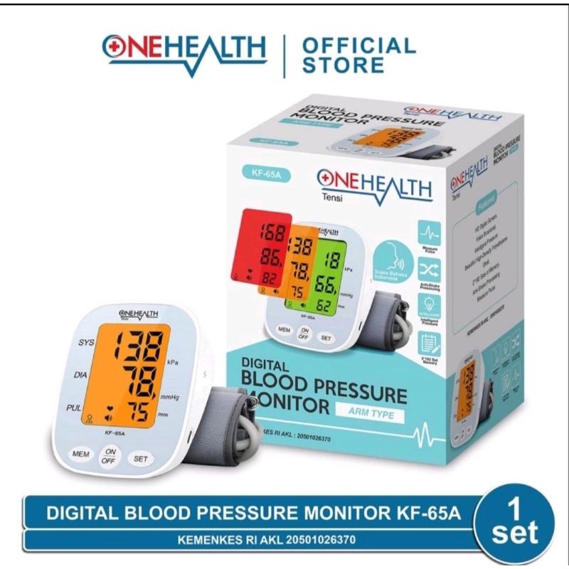 Tensimeter Digital Onehealth - Bahasa Indonesia - Layar Warna