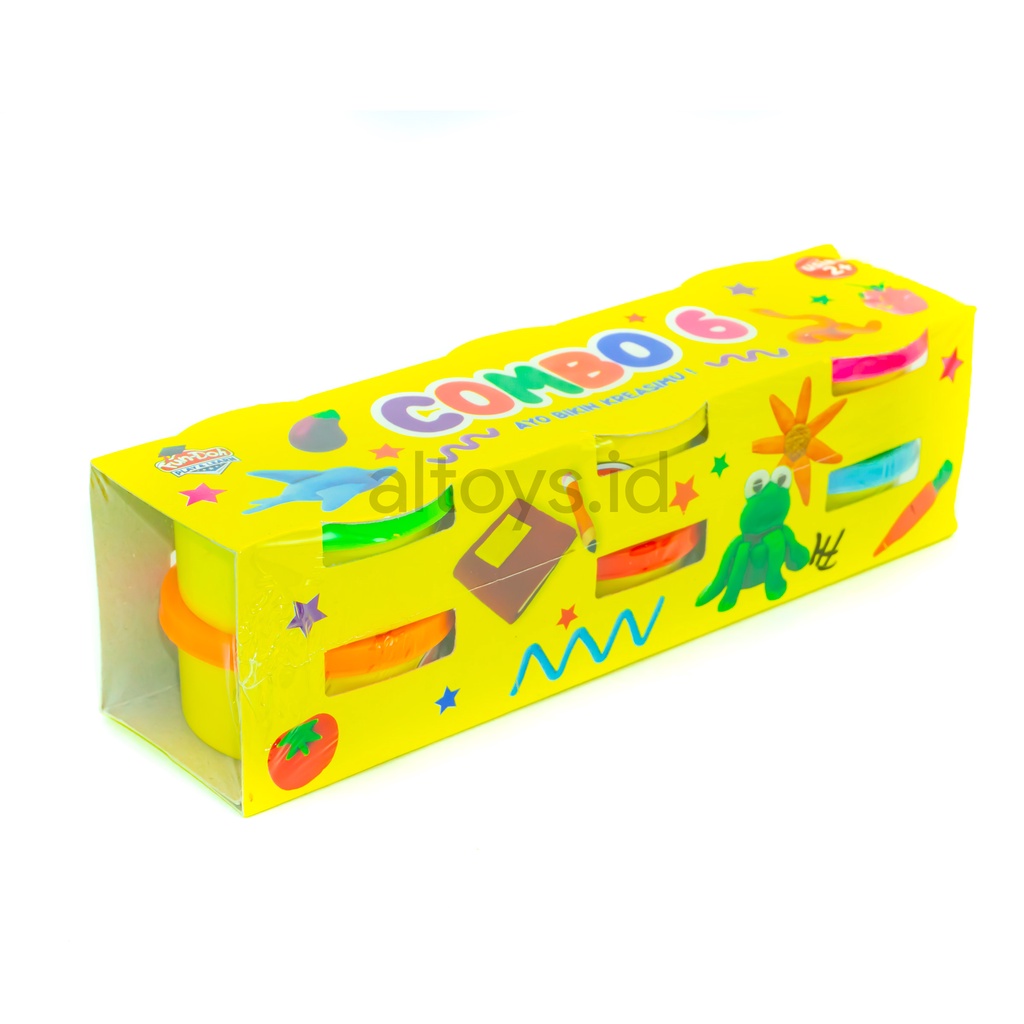 Mainan Reffile Clay Plastisin Malem FunDoh Combo 6 Warna Mix NO.28033