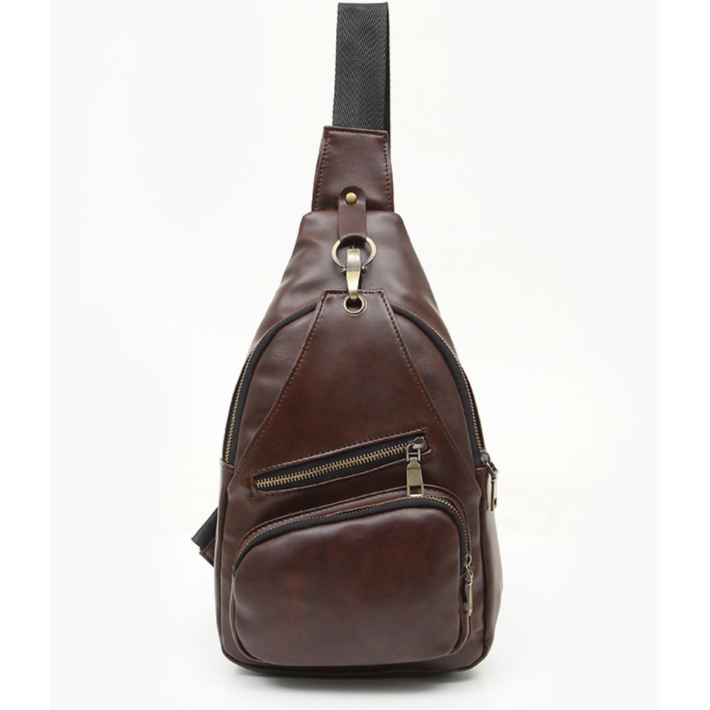 Tas Pria IMPOR Retro Kulit #205 High QuFashion  Cowo Slempang Selempang Cowo Gadget Bag