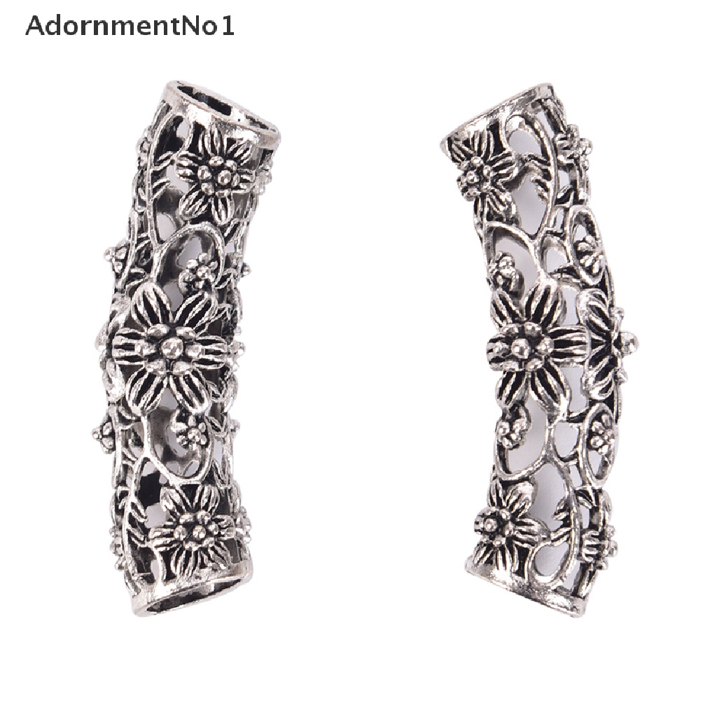 (AdornmentNo1) Manik-manik Viking Cuff Silver Tibet Untuk Aksesoris Rambut Gimbal / Jenggot