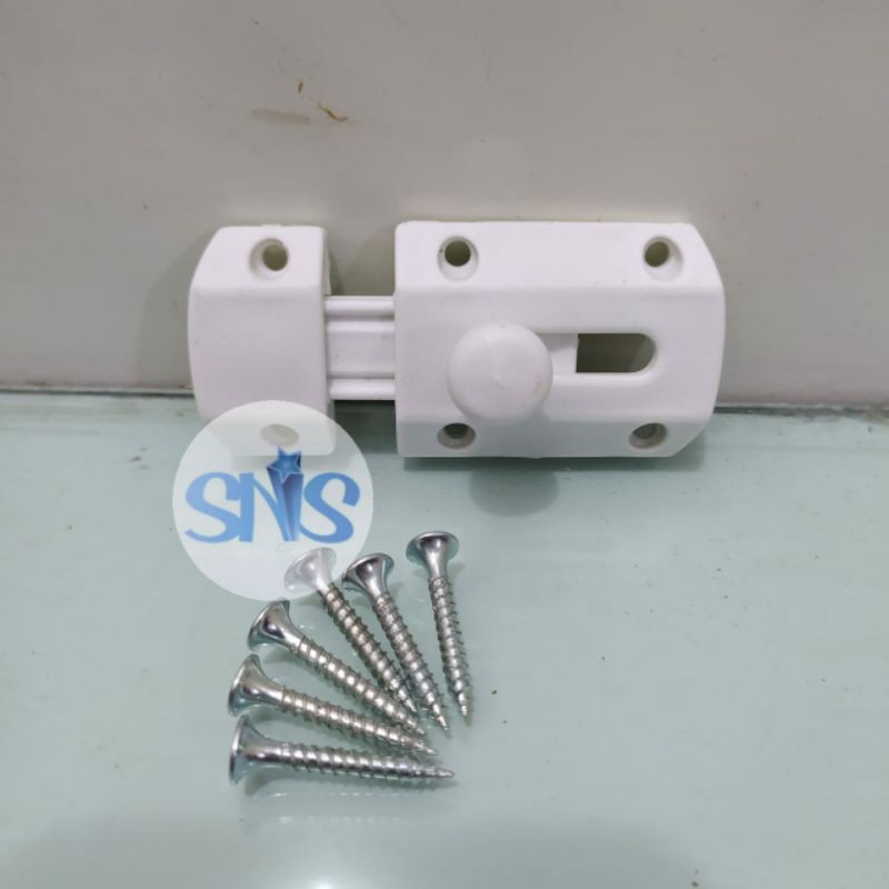 Grendel Pintu Plastik Grendel PVC Pintu Kamar Mandi Kunci Slot Pintu