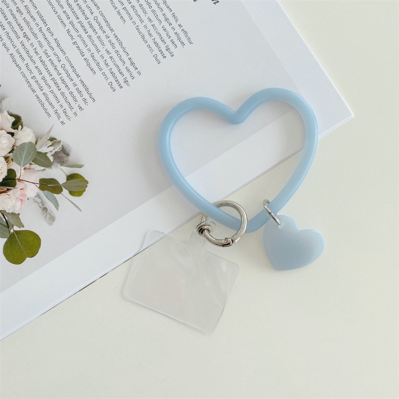 Aksesoris Gelang Lanyard Ponsel Universal Bahan Silikon Lembut Dengan Liontin Hati