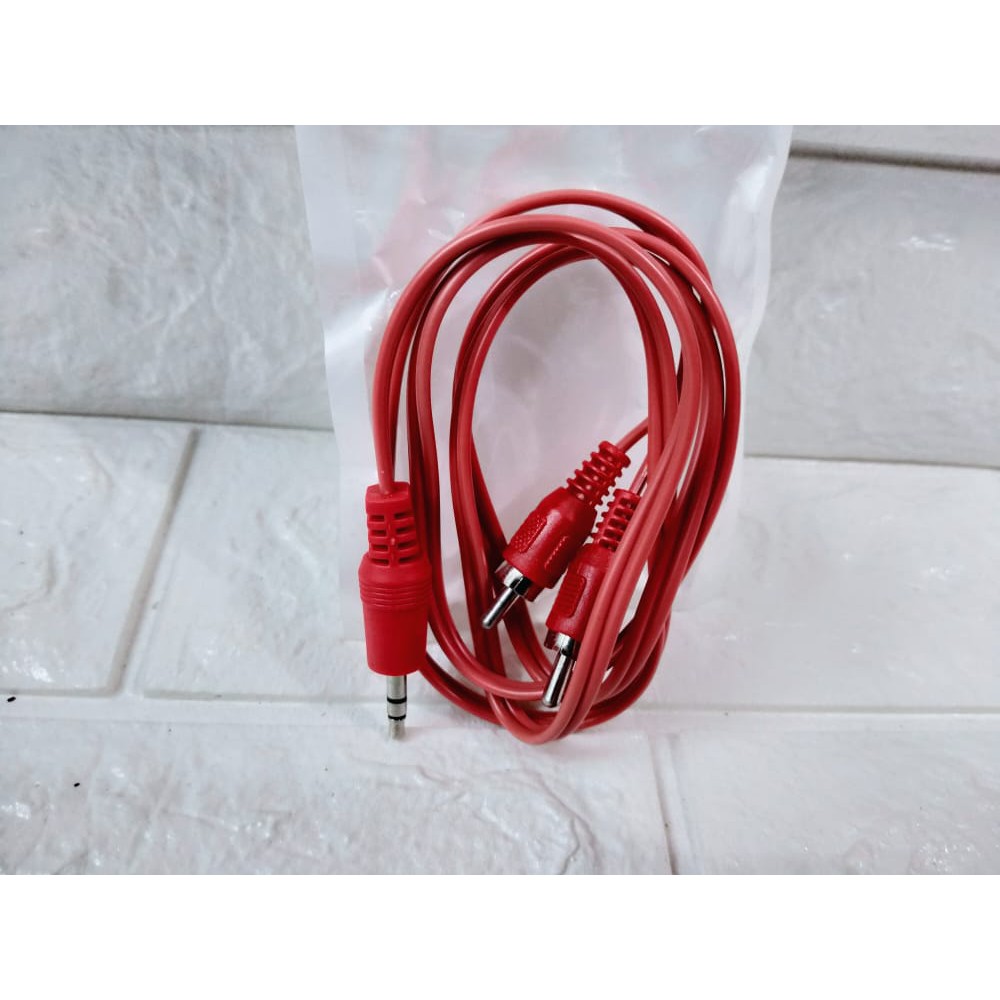 Kabel RCA Audio AUX Panjang 100m 1meter 2in1 Kabel Pemutar Musik Hp Ke- Speaker