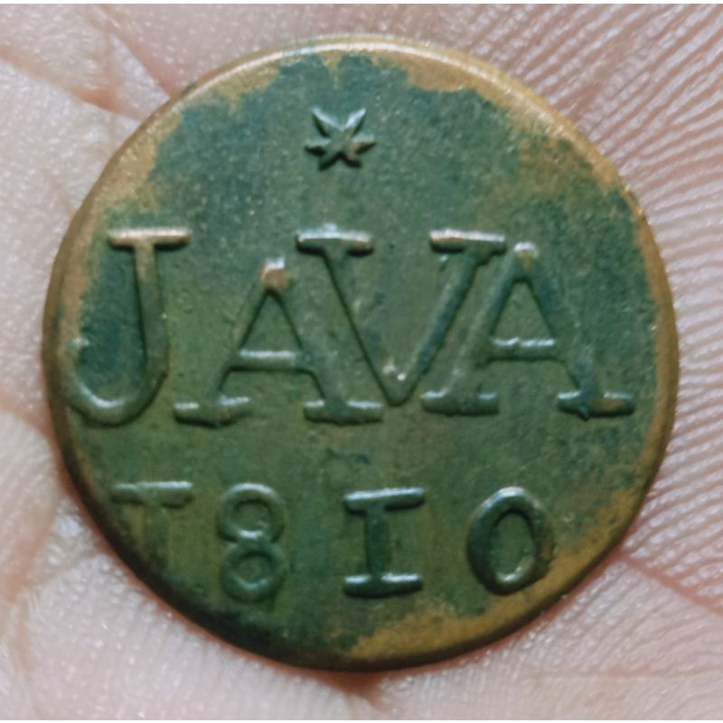 Koin 1 Duit Java LN (Louis Napoleon) 1810 Nice