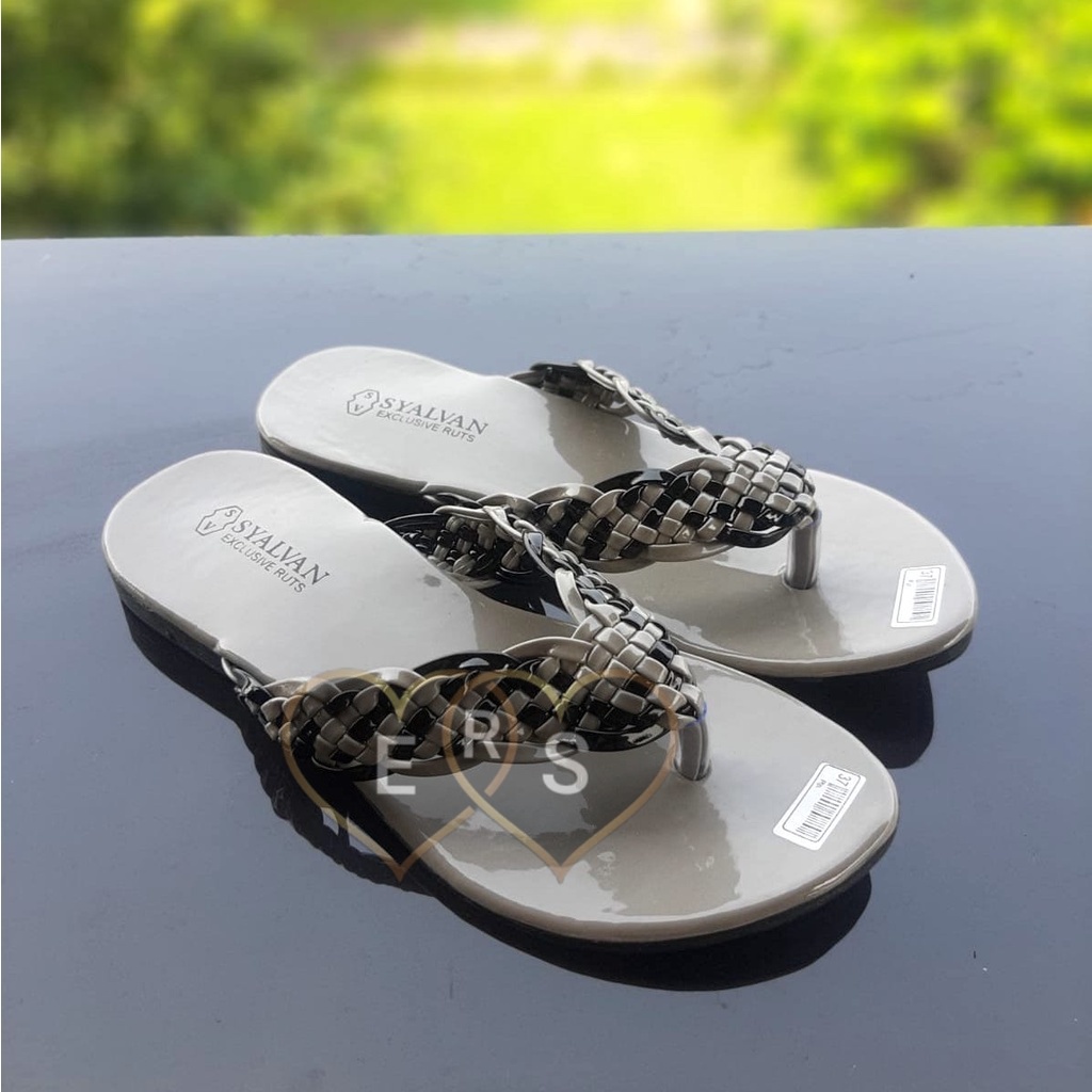 TOKOERS SDPD09 Sandal Wanita Perempuan Sandal Teplek Jepit - Motif Rajut