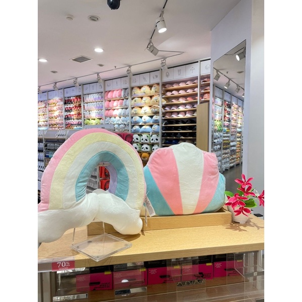 SUMMER RAINBOW SERIES PLUSH PILLOW MINISO BANTAL PELANGI