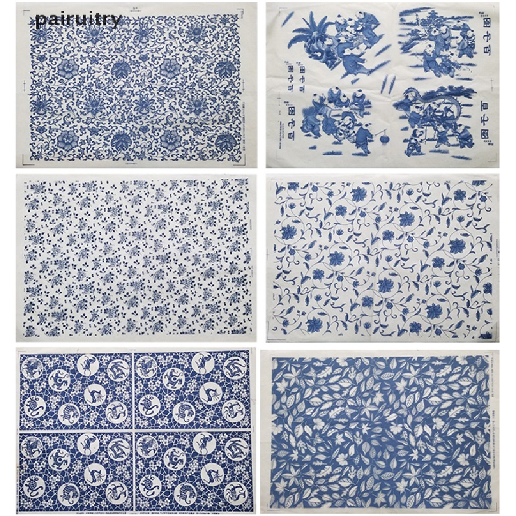 Kertas Tembikar Keramik Tanah Liat Transfer paper glaze underglaze flower Warna Biru