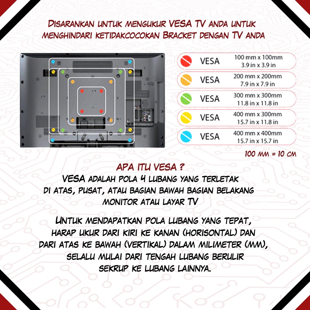 SWIVEL BRACKET TV LED 14&quot; - 55&quot;  BRACKET TV LCD 14&quot; - 55&quot; (6 ARAH), SWING BRACKET TV