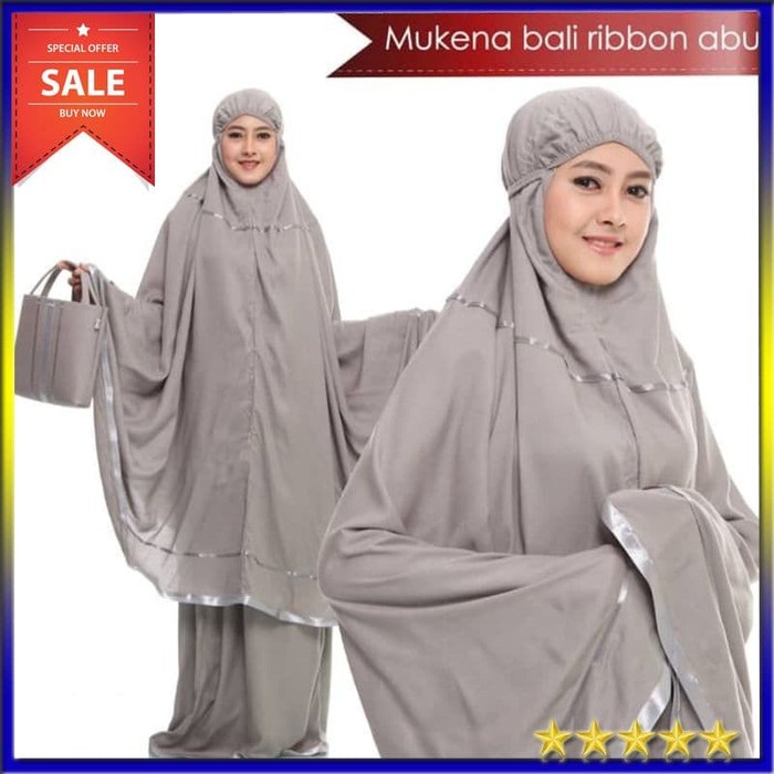 Jual MUKENA BALI RIBBON/MUKENA ANAK/MUKENA BALI/KATUN JEPANG/PARASUT/BUNGA - Putih Berkualitas