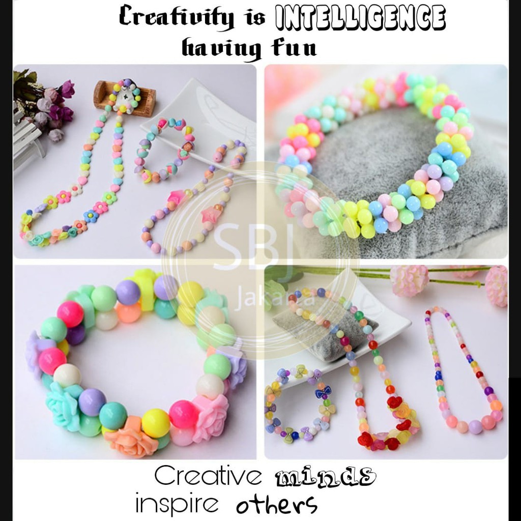 Mainan edukatif kreatif anak / meronce merangkai / kerajinan tangan DIY  manik beads mote