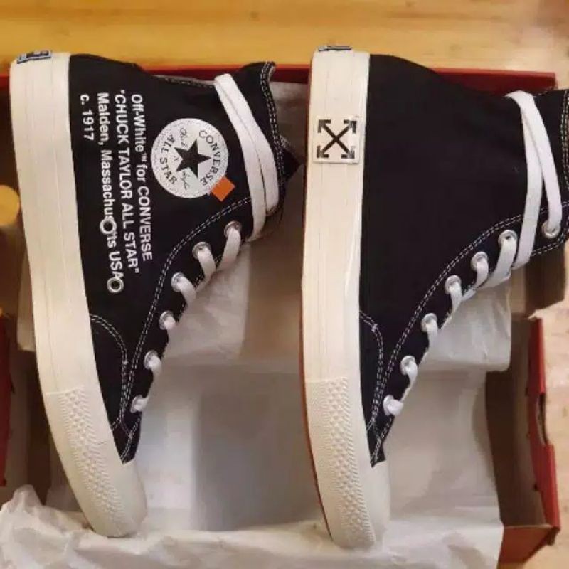 Sepatu Converse 70s HIGH BLACK x OFF WHITE-1