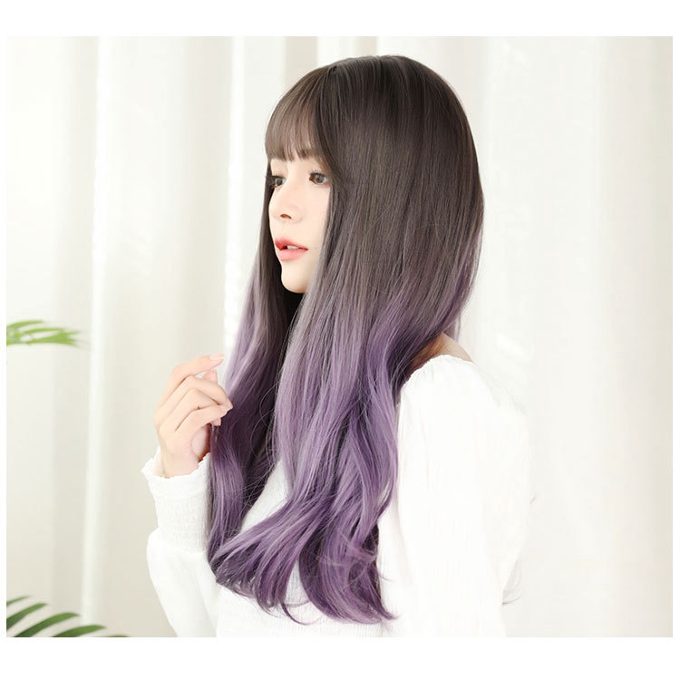 WDA-26 wig daily kpop korea jepang gradasi smoke purple ungu rambut palsu lurus panjang