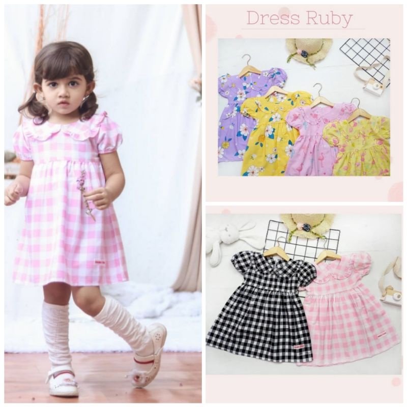 Dress katun Anak Perempuan 6 Bulan-3 Tahun, Dress bayi