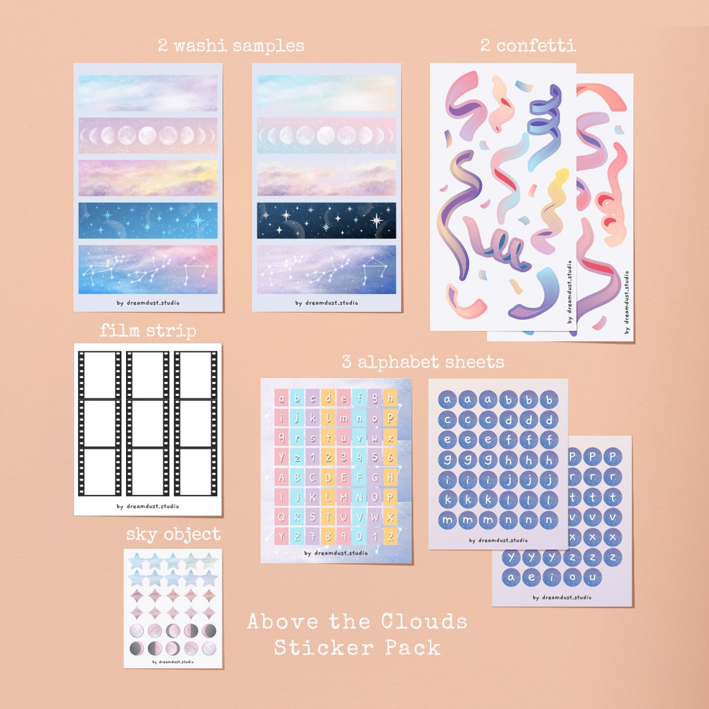 

[dreamdust.studio] Above the Clouds DECO STICKER KIT