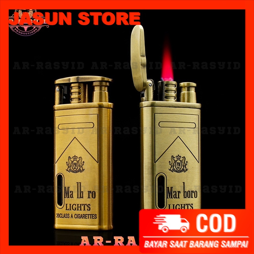 Korek Api Bara Gas Gold Motif Malboro BISA COD