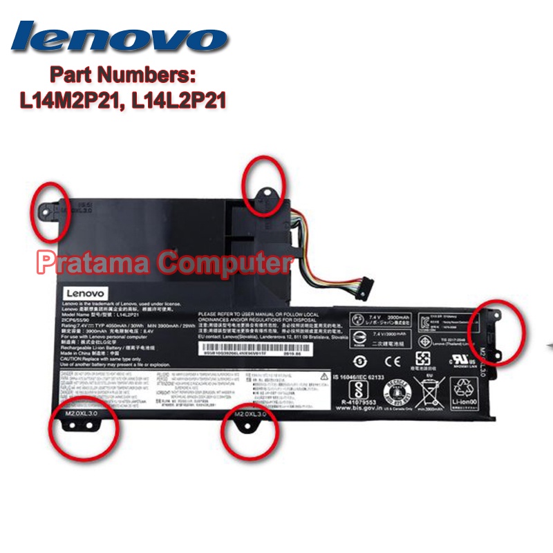 Baterai Laptop Original Lenovo Flex 3-1470 - 1435 - 1480 L14M2P21 L14L2P21