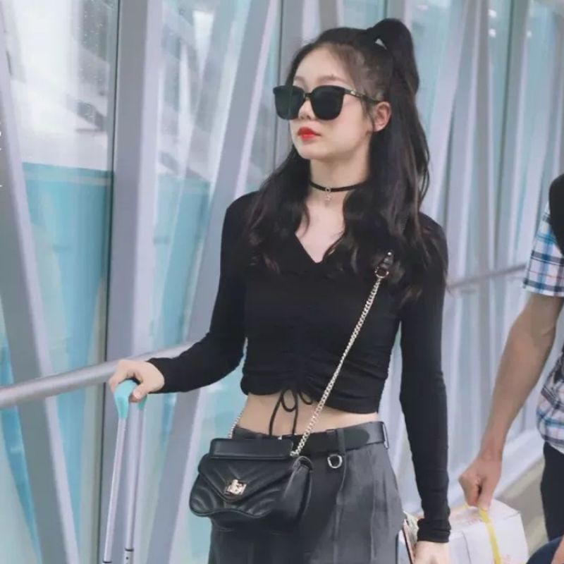 READY YERIN VNECK CROPTOP KOREAN OUTFIT