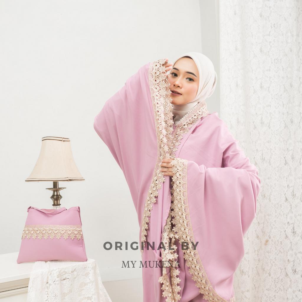 Mukena traveling mikro Dewasa Free Tas Bahan Katun mikro mukena travel tidak mudah kusut