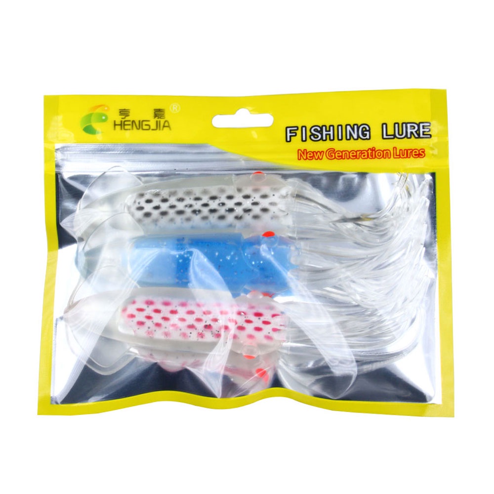 Hengjia 3pcs / Lot Umpan Pancing Bentuk Cumi-Cumi Bahan Pvc Lembut 15cm 20g