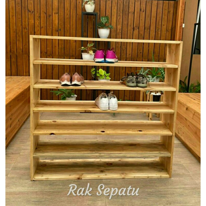 Rak Sepatu Kayu Jati Belanda