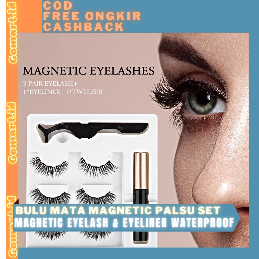 Bulu Mata Magnetic Palsu Set Anti Air - Magnetic Eyelash &amp; Eyeliner Waterproof