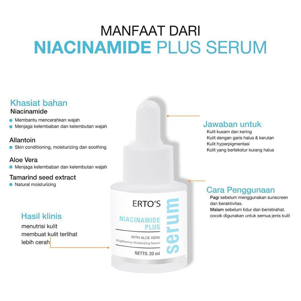 [ORI]  Serum Wajah Niacinamide Plus Serum Ampuh Mencerahkan Melembabkan Kulit Wajah dalam 9 Hari