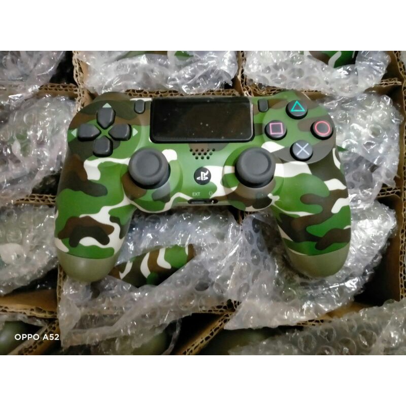 STIK PS4 WIRELLES ORI PABRIK MOTIF ARMY GREEN/ STICK PS4 ARMY HIJAU / STIK PS4 MOTIF LORENG HIJAU
