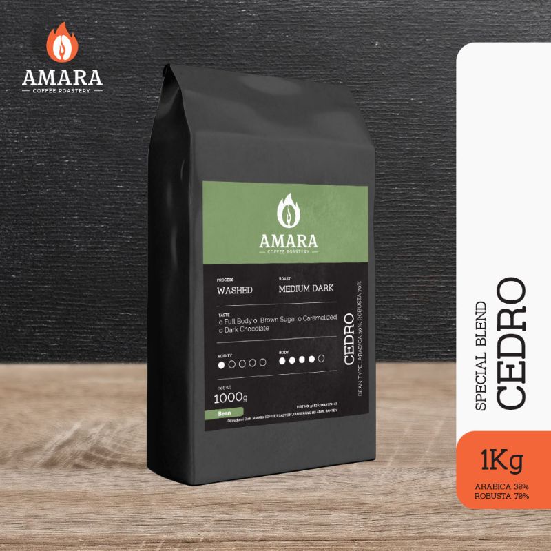 

Amara Special Blend - Cedro 1KG - Arabica 30% Robusta 70%