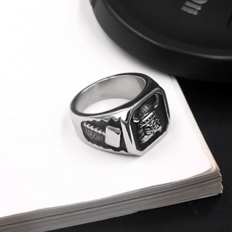 SEUSUK Vintage Fashion Men Vikings Berserker Punk Ring Jewelry Cool Rock Ring