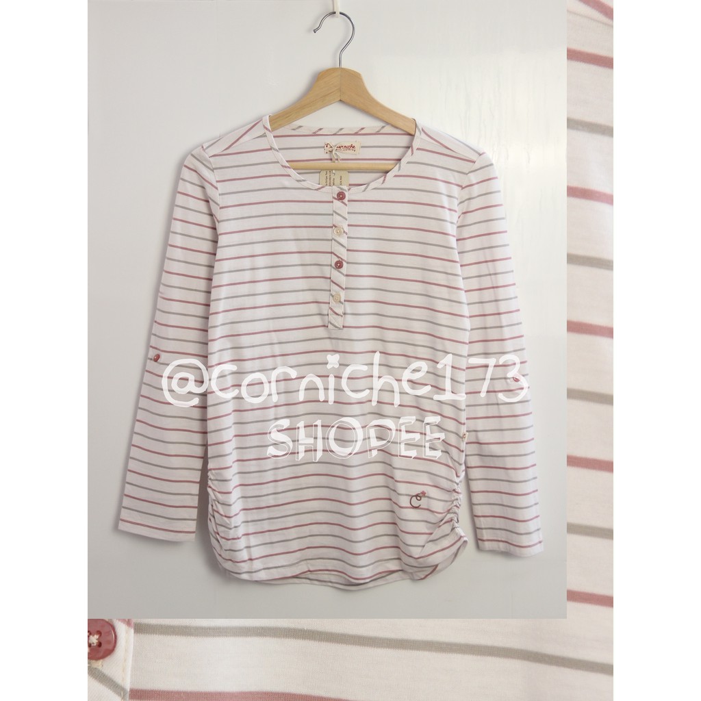 Corncihe Carla Stripe Tee Off White - TP231230