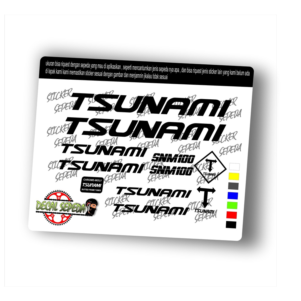 decal sepeda tsunami - sticker sepeda tsunami full cutting