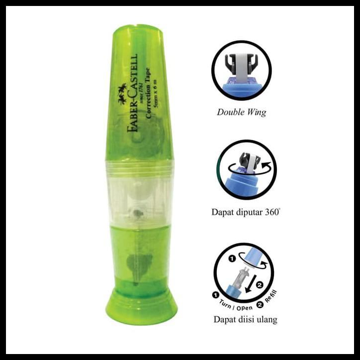 

FABER-CASTELL CORRECTION TAPE QAR 506 GREEN BARREL