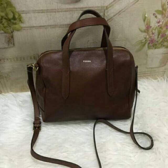 Fossil sydney satchel brown