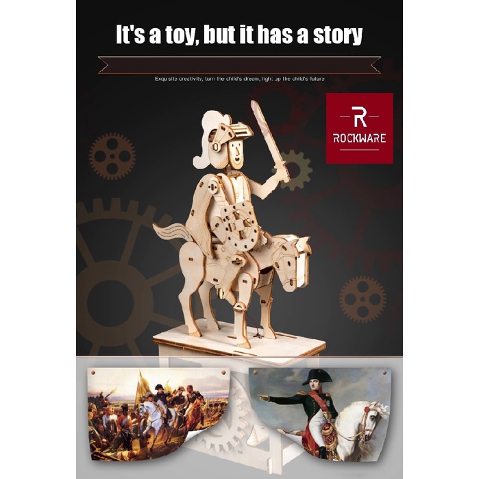 ROCKWARE RW-DIY03 - Creative Wooden Puzzle 3D - Knight Model